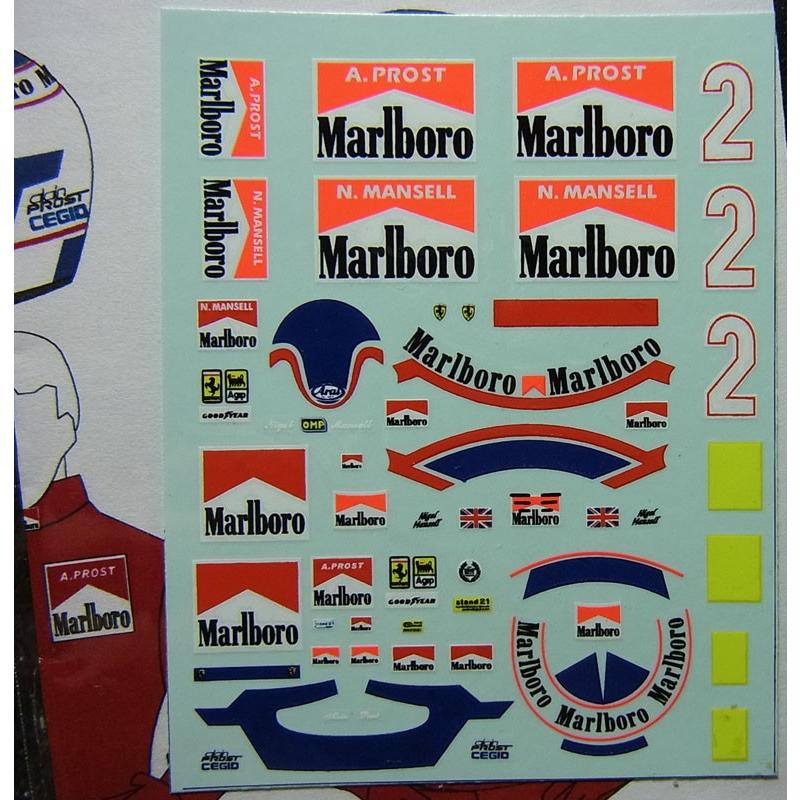 1/20 フェラーリ641/2 F1-90 Marlboro&プロスト/マンセル フィギュア用