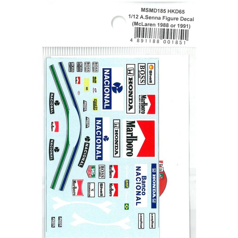 1/12 アイルトンセナ フィギュアデカール マクラーレン 1988/1991 MSM