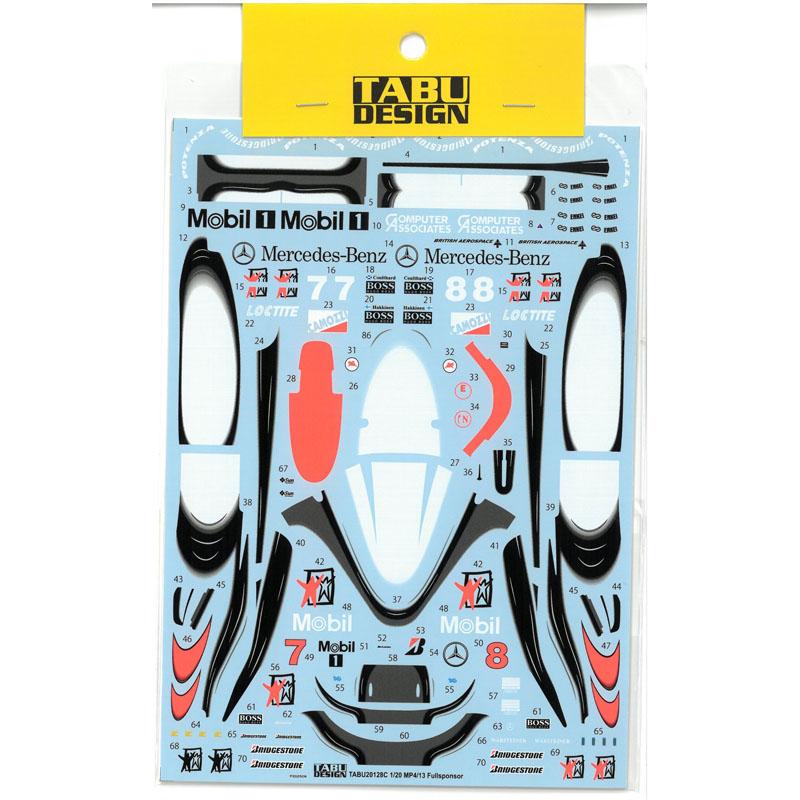 1/20 マクラーレン MP4/13 タミヤ 1/20対応 タブデカール F1