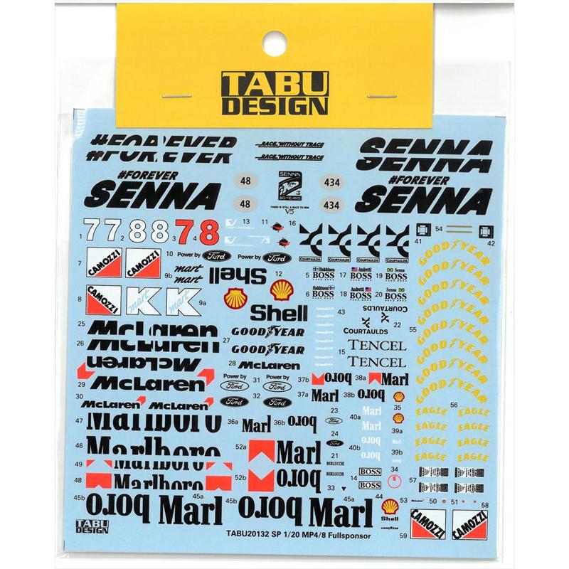 TABU20132sp 1/20 マクラーレン MP4/8 フルスポンサー T社1/20対応