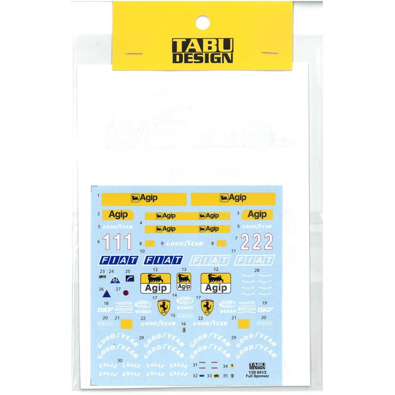 1/20 フェラーリ 641/2 Full Sponsor F社1/20 F1-90対応 TABUデカール