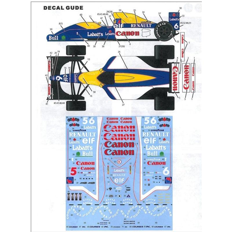 1/20 ウィリアムズ ルノー FW14 MEXICO GP 1991 トランスキット F社1