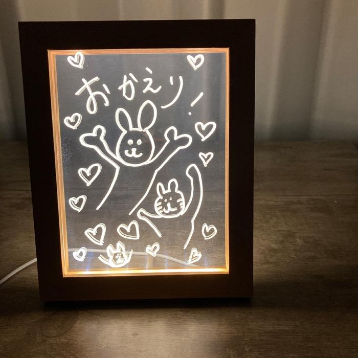 LED木製フレーム アクリル板付き オリジナルライト