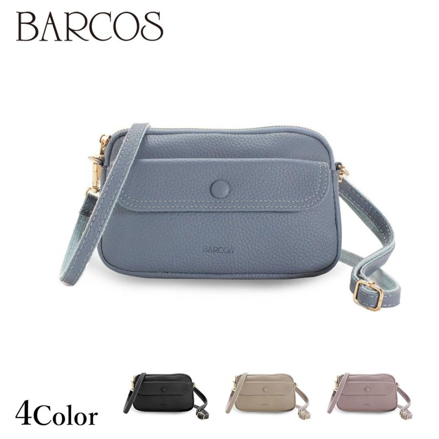BARCOS（バルコス） シュリンクレザー横長ポシェット レディース 全4色