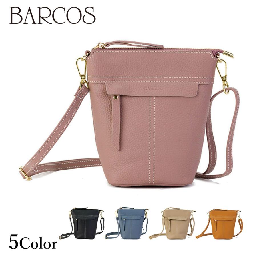 BARCOS（バルコス） ステッチデザインレザーポシェット レディース 全5
