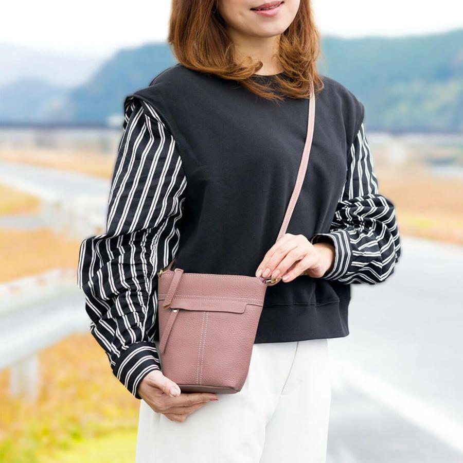 BARCOS（バルコス） ステッチデザインレザーポシェット レディース 全5