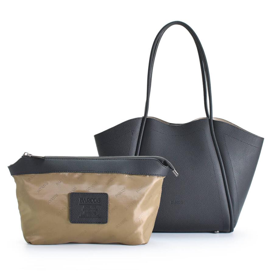 BARCOS（バルコス） ポーチ付きシュリンクレザートートバッグ