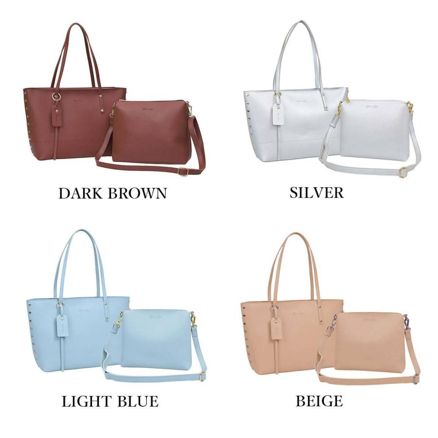 BARCOSBLUE バルコスブルー　スクエアバッグ　リベット使い バッグ レディース BarcosBlue リベット付きトート全7色 ONESIZE