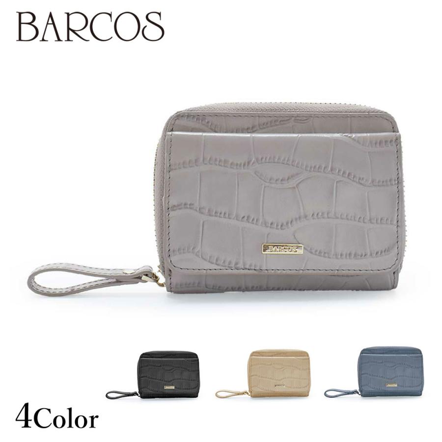 BARCOS（バルコス） マットレザークロコダイル型押し蛇腹ミニ 
