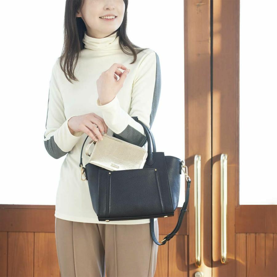 BARCOS（バルコス） シュリンクレザー2wayハンドバッグ＆ポーチ