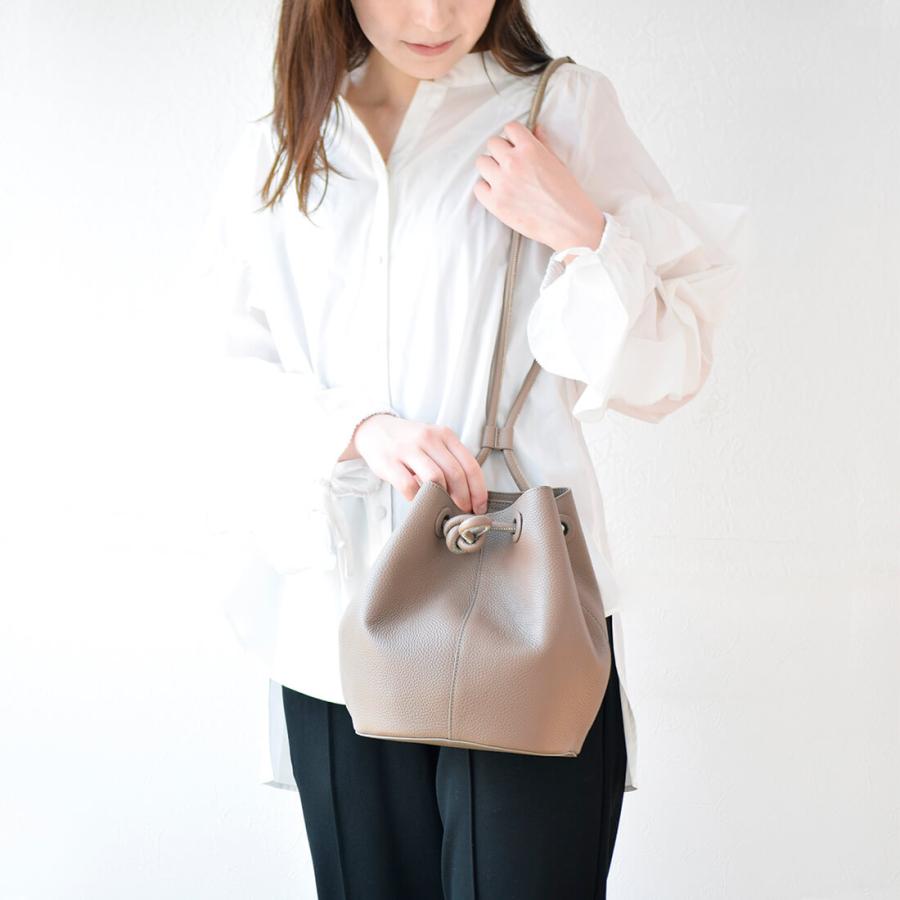 BARCOS シュリンクレザーノットモチーフ巾着バッグ レディース 全7色  