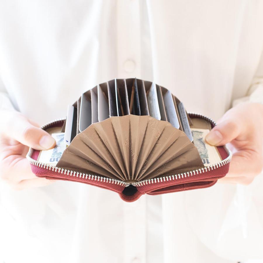 BARCOS（バルコス） シュリンクレザー蛇腹ミニウォレット レディース