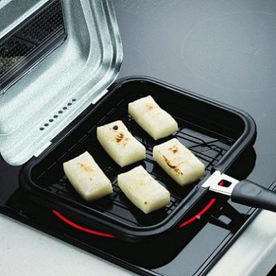 魚焼き ロースター ガラス窓付 IH対応 ホットグリル HB-6041 焼きいも