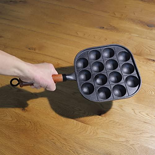たこ焼き器 木柄 たこ焼きプレート 14穴 鉄鋳物製 スプラウト HB-6217
