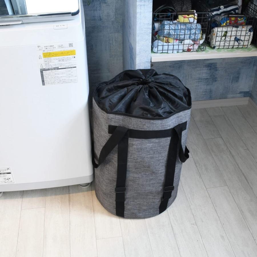 ランドリーバッグ 3way 63L グレー ウォッシュスタイル HB6335 自立 折りたたみ 洗濯かご おしゃれ パール金属 HB
