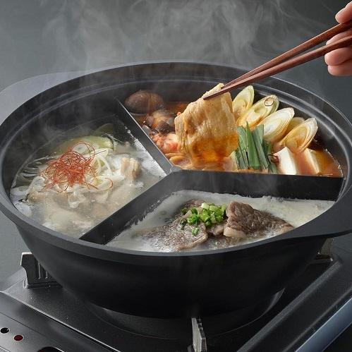 三食鍋 28cm IH対応 ふっ素加工 ガラス蓋付 韓味家 HC-87 キムチ鍋