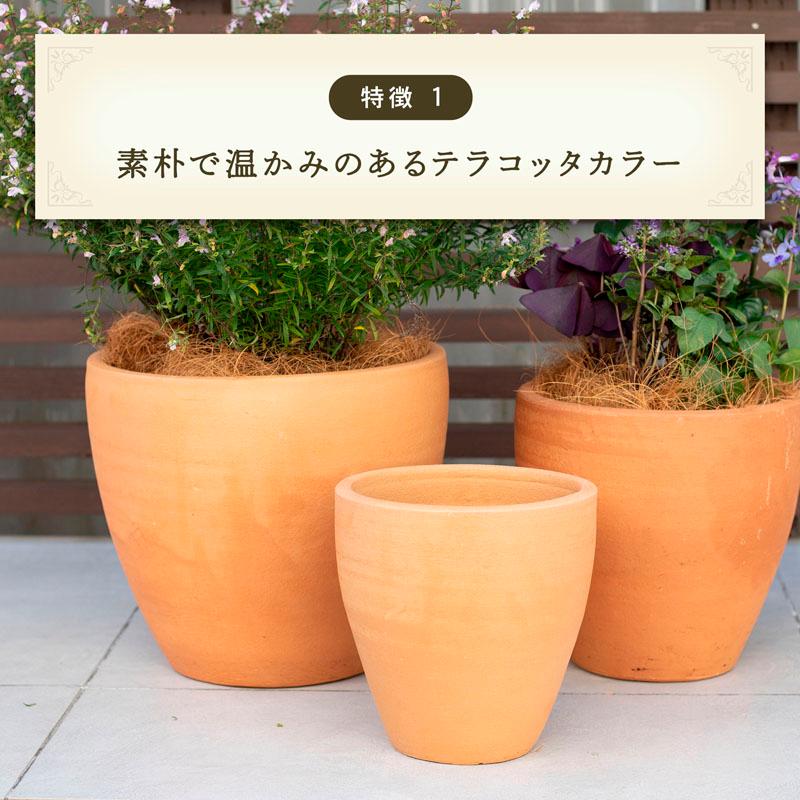 植木鉢 おしゃれ テラコッタ E30 3点セット : 植木鉢・テラコッタ専門