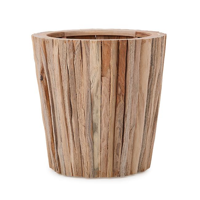 植木鉢　鉢カバー　ナチュラルウッド チークウッド コニック M45