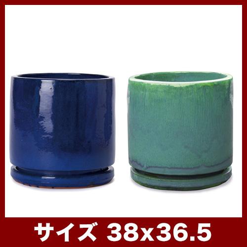 植木鉢　陶器鉢　ヴィトロ　エンデカ　13号　受け皿付き_1
