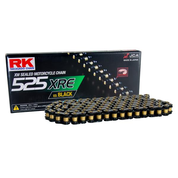 RK Japan バイクチェーン 530XRE ED.BLACK 120リンク カシメ【CLF