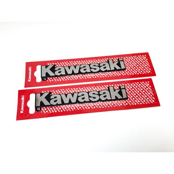 カワサキ 純正 タンク エンブレム Kawasaki シルバー文字 : ガレージ