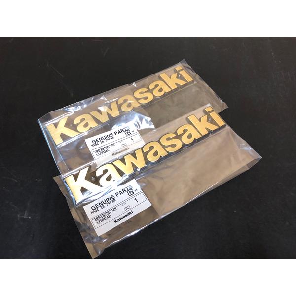 カワサキ Kawasaki 純正 タンク エンブレム ネジ止めタイプ 金文字