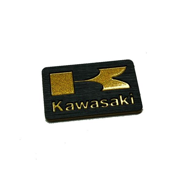 カワサキ純正 Kマーク アルミシール エンブレム ブラックプレート 金