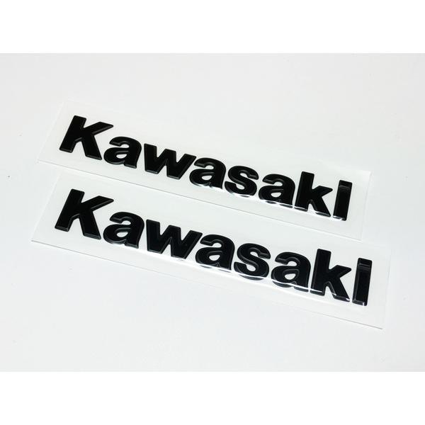 カワサキ純正 立体 タンクエンブレム 3D ブラック文字 左右 2枚セット