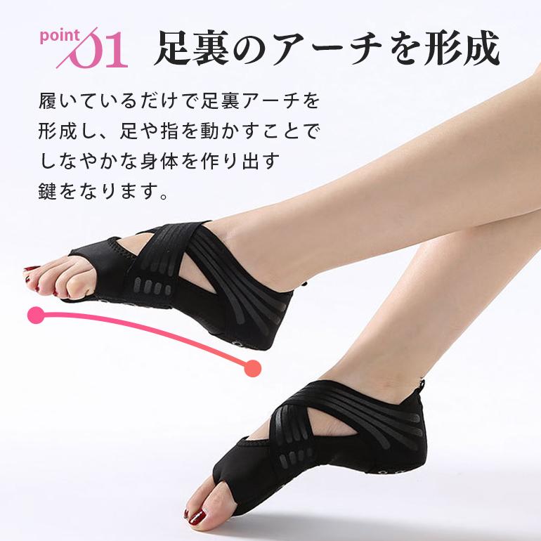 ヨガソックス レディース つま先なし ヨガ靴下 ヨガグッズ ヨガウェア