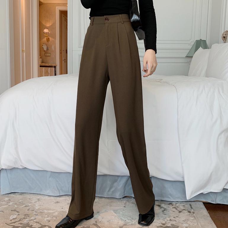 ボトムス 長ズボン パンツ スラックス ワイドパンツ ストレートレッグパンツ ドレープ カジュアル おしゃれ きれいめ 無地 仕事 通勤 送料無料 | ブランド登録なし | 06