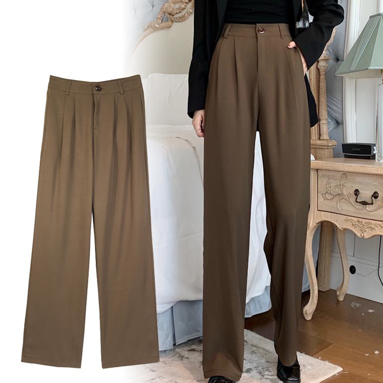 ボトムス 長ズボン パンツ スラックス ワイドパンツ ストレートレッグパンツ ドレープ カジュアル おしゃれ きれいめ 無地 仕事 通勤 送料無料 | ブランド登録なし | 09