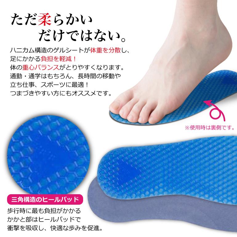 ハニカムゲルインソール 左右セット 負担軽減 靴 衝撃吸収 おすすめ
