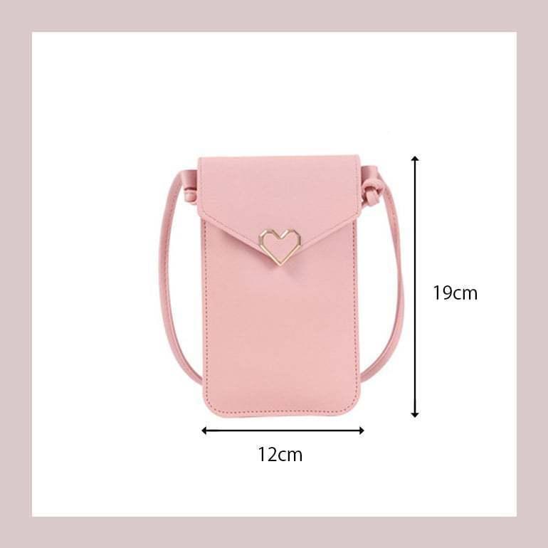 ハート ワンポイント スマホポシェット お財布ポシェット スマホポーチ