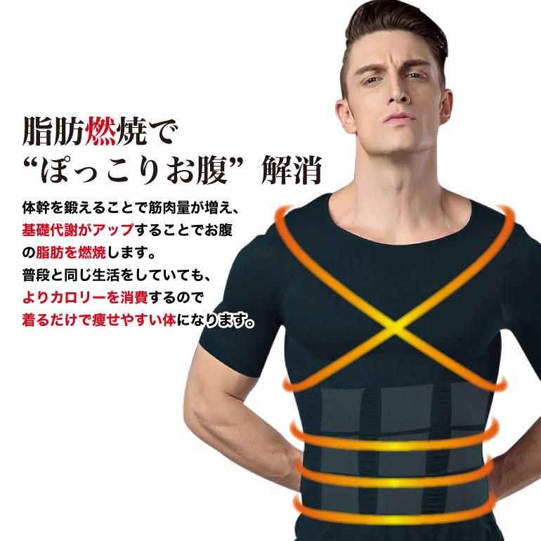 加圧シャツ ダイエット 加圧インナー Tシャツ 半袖 トップス メンズ タンクトップ ノースリーブ 着圧 補正下着 猫背 姿勢矯正 送料無料 | ブランド登録なし | 05