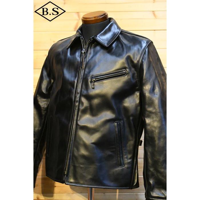 AERO LEATHER　ハーフベルトSTFレザージャケット　32サイズ　黒 AERO LEATHER ハーフベルトSTFレザージャケット 32サイズ 黒 AERO