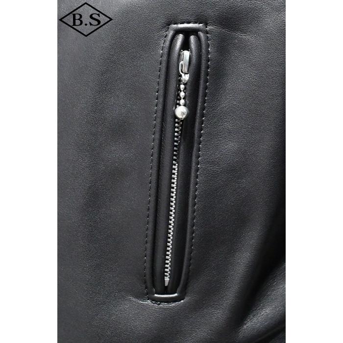 ロクロクロクレザーウェア 666 LEATHER WEAR トリプルシックス LJM-1TF (JSLAD401) タイトフィット サイドベルト ライダースジャケット BLACKの画像