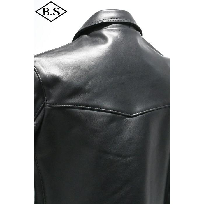ロクロクロクレザーウェア 666 LEATHER WEAR トリプルシックス LJM-1L (JSLB401) サイドベルト ライダースジャケット -ロング- BLACKの画像