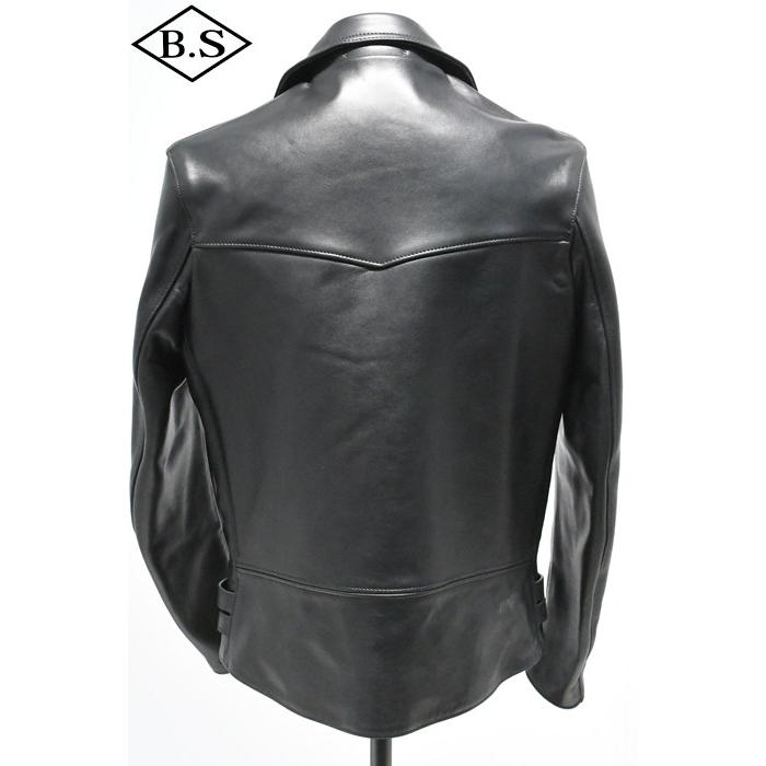 ロクロクロクレザーウェア 666 LEATHER WEAR トリプルシックス LJM-1L (JSLB401) サイドベルト ライダースジャケット -ロング- BLACKの画像