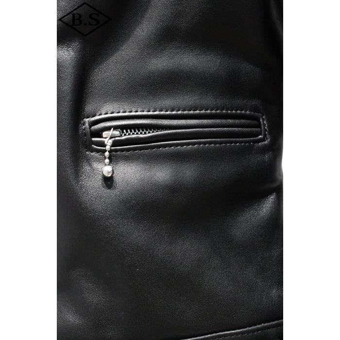 ロクロクロクレザーウェア 666 LEATHER WEAR トリプルシックス LJM-8 (JSLGL401) フロントフラップ ライダースジャケット BLACKの画像