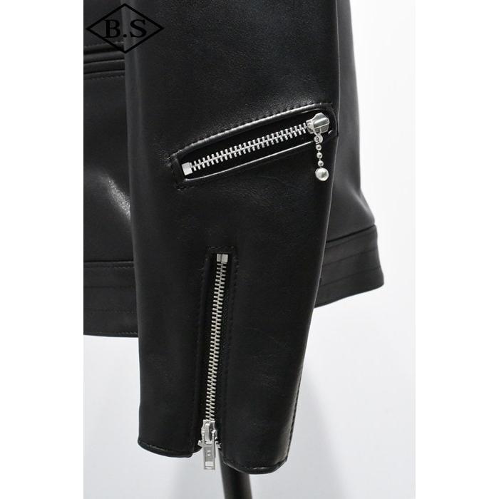 ロクロクロクレザーウェア 666 LEATHER WEAR トリプルシックス LJM-8 (JSLGL401) フロントフラップ ライダースジャケット BLACKの画像