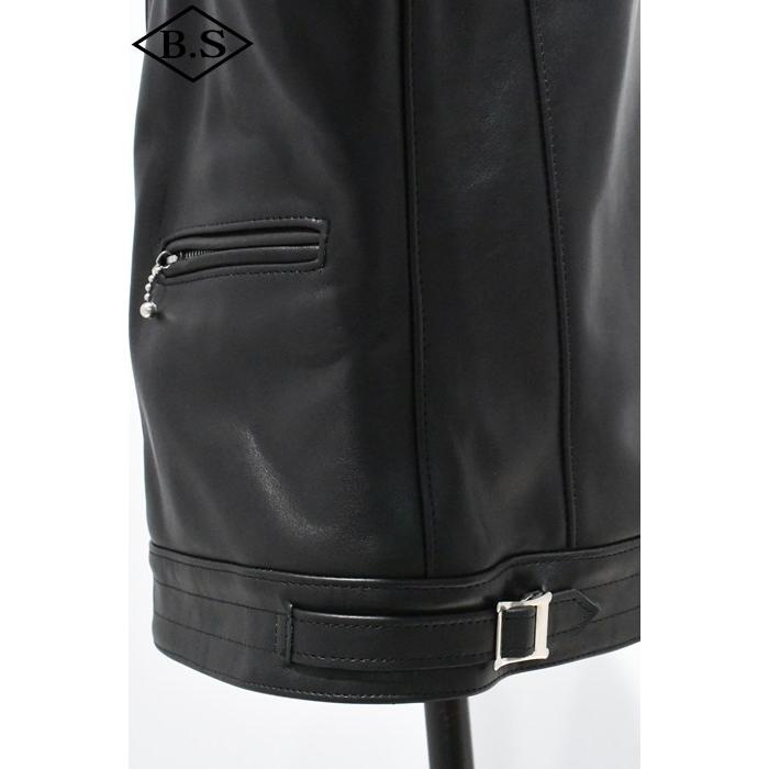ロクロクロクレザーウェア 666 LEATHER WEAR トリプルシックス LJM-8 (JSLGL401) フロントフラップ ライダースジャケット BLACKの画像