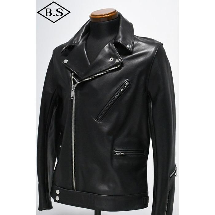 ロクロクロクレザーウェア 666 LEATHER WEAR トリプルシックス LJM-8 (JSLGL401) フロントフラップ ライダースジャケット BLACKの画像