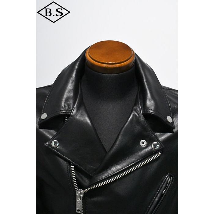 ロクロクロクレザーウェア 666 LEATHER WEAR トリプルシックス LJM-8 (JSLGL401) フロントフラップ ライダースジャケット BLACKの画像