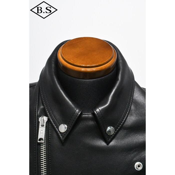 ロクロクロクレザーウェア 666 LEATHER WEAR トリプルシックス LJM-8 (JSLGL401) フロントフラップ ライダースジャケット BLACKの画像