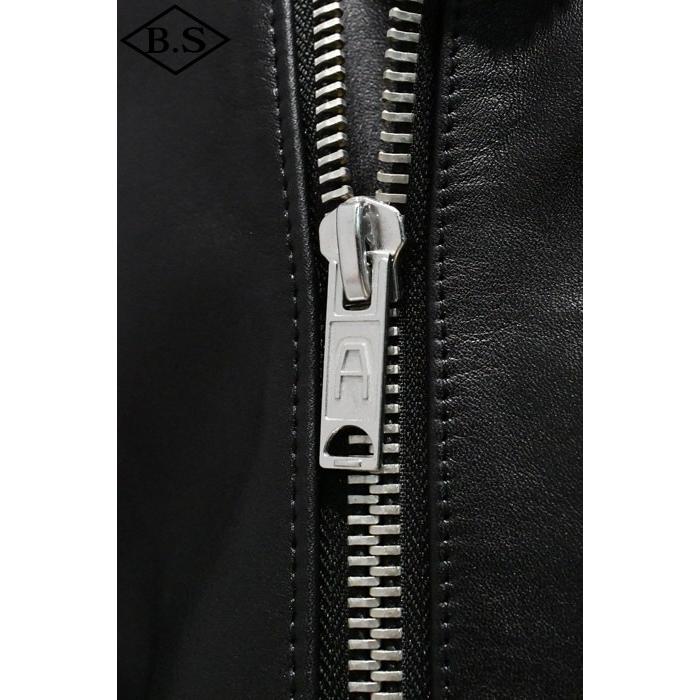 ロクロクロクレザーウェア 666 LEATHER WEAR トリプルシックス LJM-8 (JSLGL401) フロントフラップ ライダースジャケット BLACKの画像