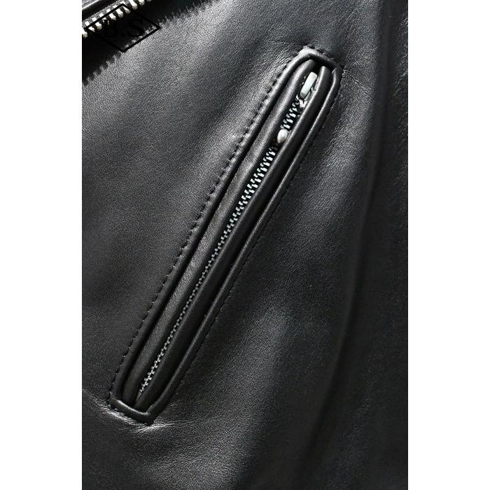 ロクロクロクレザーウェア 666 LEATHER WEAR トリプルシックス LJM-8 (JSLGL401) フロントフラップ ライダースジャケット BLACKの画像