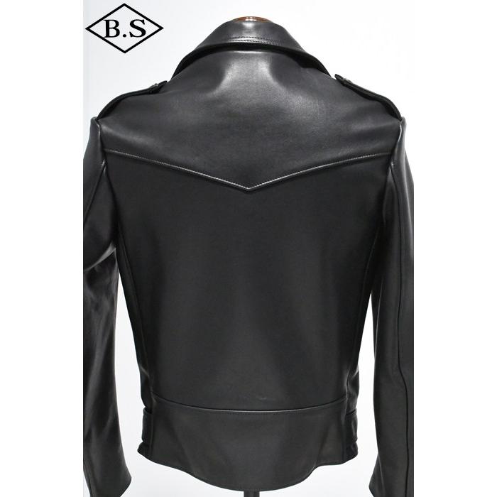 ロクロクロクレザーウェア 666 LEATHER WEAR トリプルシックス LJM-10TF (JSLID401)  タイトフィット フロントベルト ライダースジャケット BLACKの画像