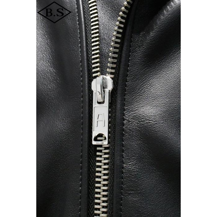 ロクロクロクレザーウェア 666 LEATHER WEAR トリプルシックス LJM-10TF (JSLID401)  タイトフィット フロントベルト ライダースジャケット BLACKの画像