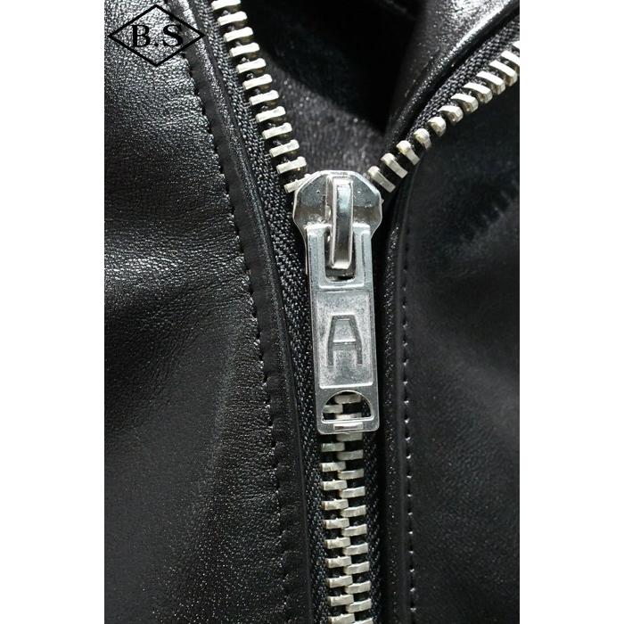 ロクロクロクレザーウェア 666 LEATHER WEAR トリプルシックス LJM-10TF (JSLIDB501)  タイトフィット フロントベルト ライダースジャケット BLACKの画像