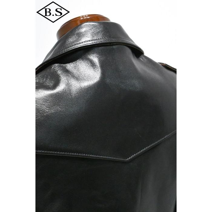 ロクロクロクレザーウェア 666 LEATHER WEAR トリプルシックス LJM-10TF (JSLIDB501)  タイトフィット フロントベルト ライダースジャケット BLACKの画像